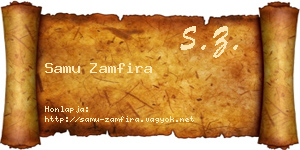 Samu Zamfira névjegykártya